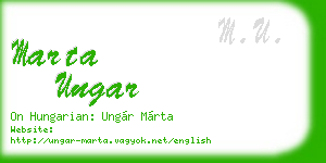 marta ungar business card